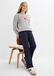 Pantaloni svasati  con spacchi in misto cotone biologico, bonprix