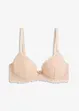 Reggiseno con coppe preformate e ricami floreali, bonprix