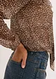 Blusa in mesh con volant e fiocco, bonprix