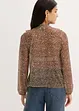 Blusa in mesh con volant e fiocco, bonprix
