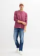 Maglia serafino a maniche lunghe in look lavato in puro cotone biologico, bonprix