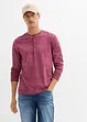 Maglia serafino a maniche lunghe in look lavato in puro cotone biologico, bonprix