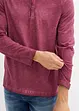 Maglia serafino a maniche lunghe in look lavato in puro cotone biologico, bonprix