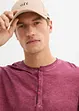 Maglia serafino a maniche lunghe in look lavato in puro cotone biologico, bonprix