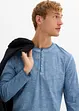 Maglia serafino a maniche lunghe in look lavato in puro cotone biologico, bonprix