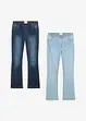 Jeans con elastico in vita, vita media (pacco da 2), bonprix