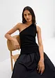 Top monospalla in maglia di misto viscosa, bonprix