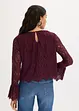 Blusa in pizzo con volant, bonprix