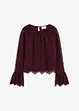 Blusa in pizzo con volant, bonprix