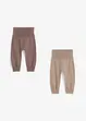 Pantaloni in maglia allungabili in misto cotone (pacco da 2), bonprix