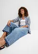 Jeans cropped wide leg, vita alta, bonprix
