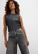 Jeans cropped wide leg, vita alta, bonprix