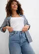 Jeans cropped wide leg, vita alta, bonprix