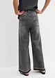 Jeans cropped wide leg, vita alta, bonprix