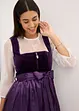Abito bavarese midi con velluto (set 2 pezzi), bonprix
