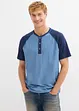 Maglia serafino a maniche corte in puro cotone biologico effetto lavato, bonprix