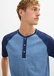 Maglia serafino a maniche corte in puro cotone biologico effetto lavato, bonprix