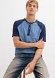 Maglia serafino a maniche corte in puro cotone biologico effetto lavato, bonprix