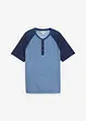 Maglia serafino a maniche corte in puro cotone biologico effetto lavato, bonprix