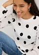 Maglia a maniche lunghe in crêpe operato, bonprix
