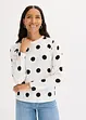 Maglia a maniche lunghe in crêpe operato, bonprix