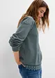 Felpa con inserto in pizzo, bonprix