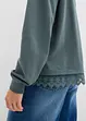 Felpa con inserto in pizzo, bonprix