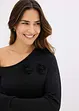 Abito in maglia con fiori applicati, bonprix