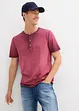 Maglia serafino a maniche corte  in puro cotone biologico effetto lavato, bonprix