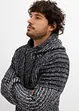 Maglione in filato grosso con cappuccio e dettagli stile biker, bonprix
