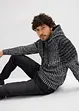 Maglione in filato grosso con cappuccio e dettagli stile biker, bonprix