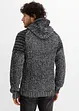 Maglione in filato grosso con cappuccio e dettagli stile biker, bonprix