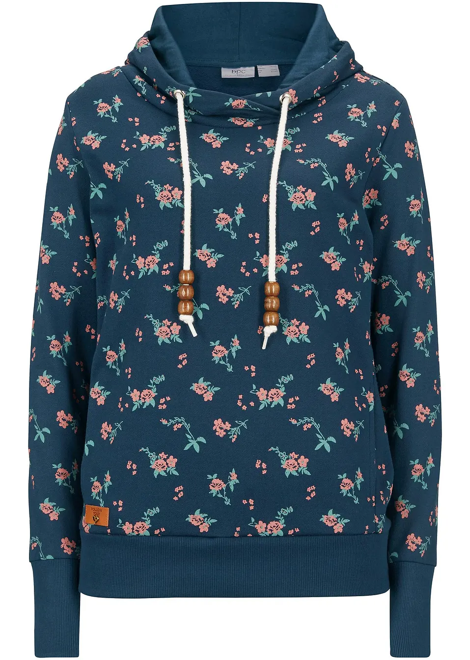 Ulla Popken KANGAROO POCKET - Felpa con cappuccio - navy blue/blu scuro - Zalando