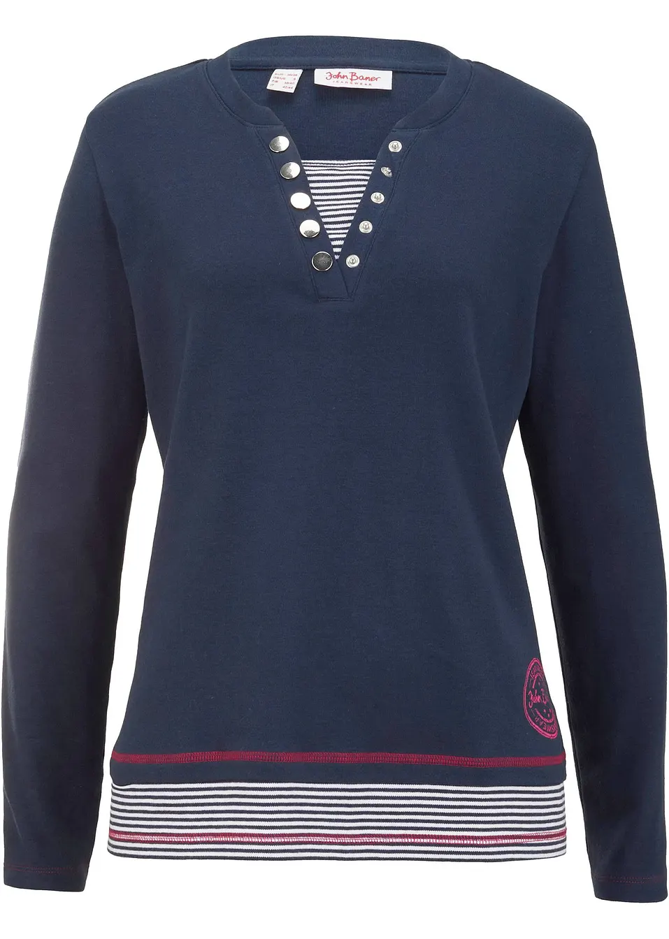 Maglia a maniche lunghe dalla linea morbida con scollo a barca - Bianco