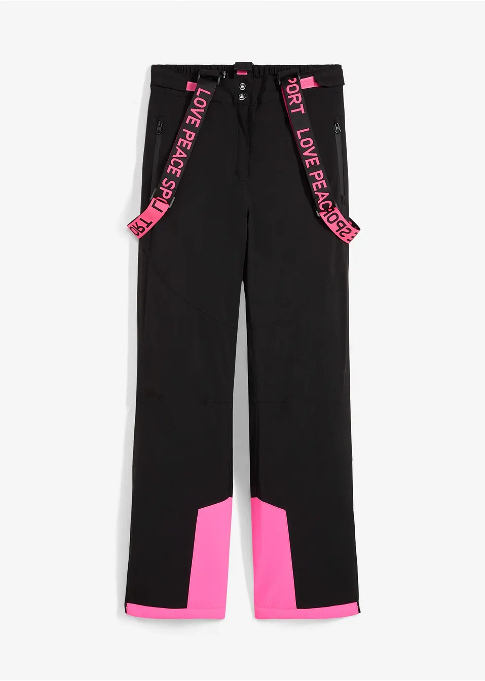 Pioneer Camp Pantaloni da Sci da Donna Cuciture Nastrate Impermeabili Ghette da Neve Integrate Ginocchio Articolato Bretelle Staccabili Regolabili Pantaloni Softshell Invernali da Esterno