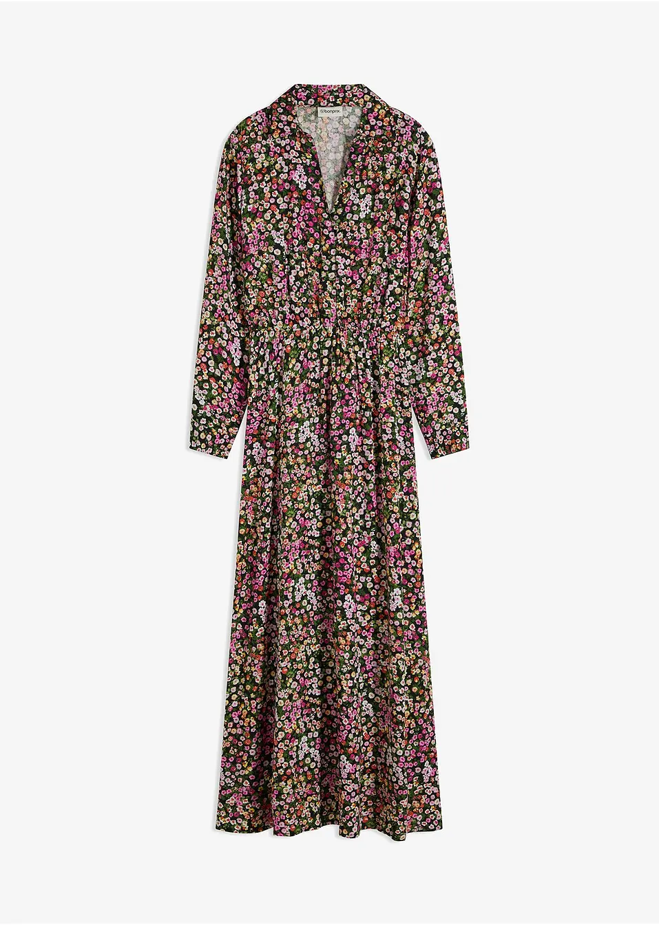 Floerns Abito Lungo Boho Floreale Plus Size - Manica Corta Scollo A V Nero Multicolore XX-Large