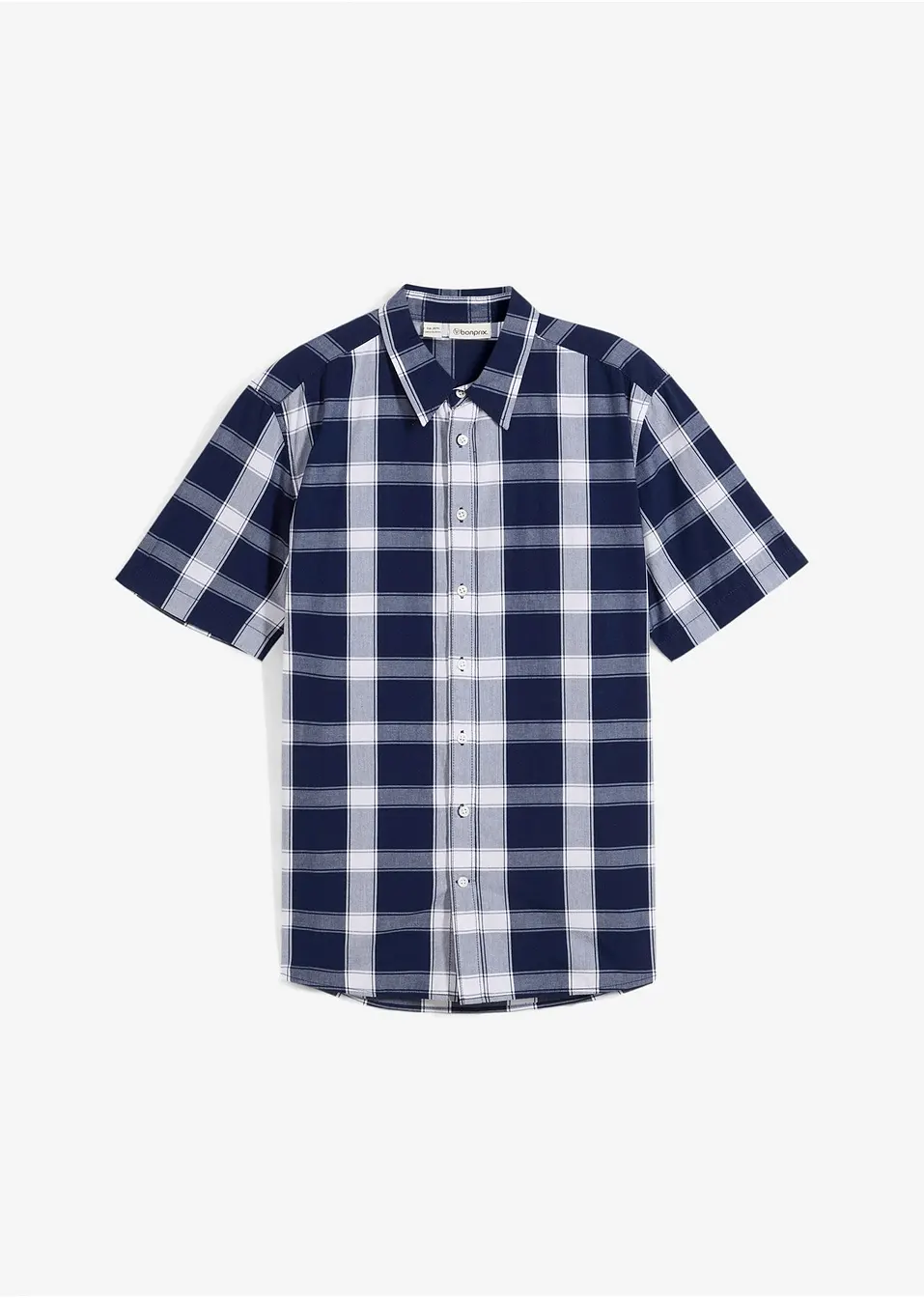 Cromoncent Camicia Uomo Estiva A Quadri Bufalo - Manica Corta, Blu, 4XL, Misto Cotone E Lino