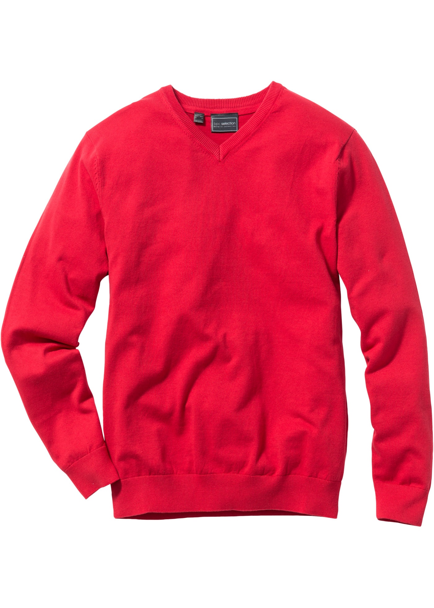 Pullover con scollo a V regular fit (Rosso) - bpc selection