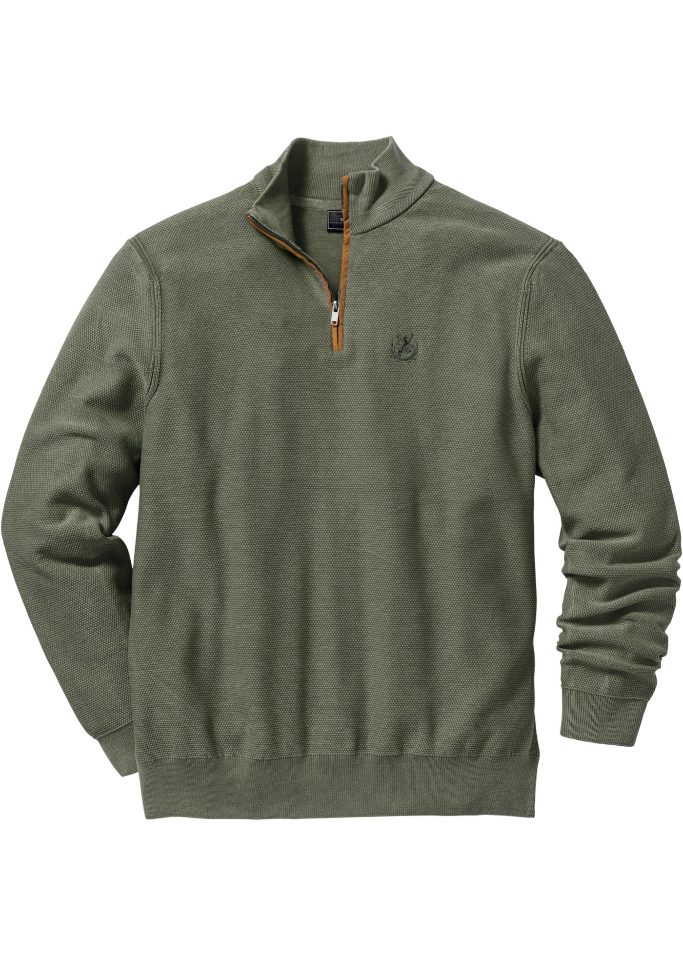 Pullover con cerniera regular fit (Verde) - bpc selection
