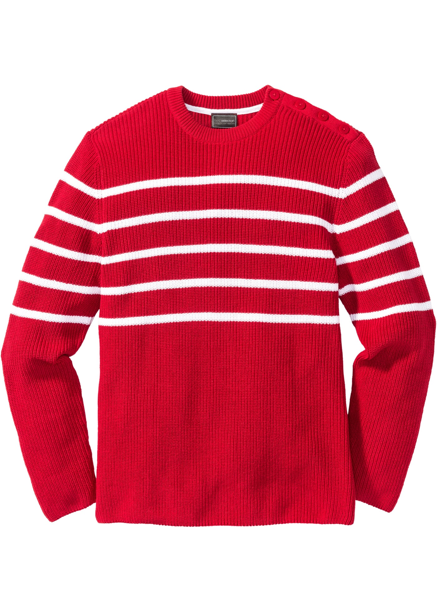 Pullover a righe regular fit (Rosso) - bpc selection