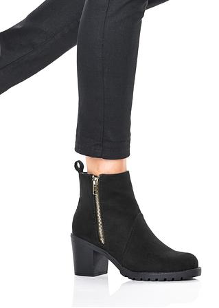 Bottes Cavalières En Daim Noir - Taille 36, Talon Tronchetto - Occasion Très Bon état