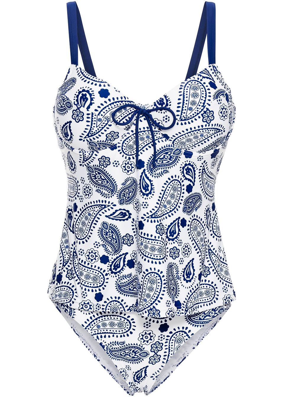 Tankini minimizer con ferretto Blu / bianco Donna bpc bonprix